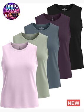 Dry-Fit Racerback Tank Top 5-Pack, Moisture-Wicking Athletic Workout Shirt